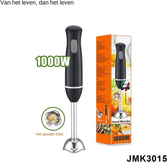 Handmixer - Staafmixer Keukenmixer - Eten Bereiden - Afneembare Mixervoet - 38 cm - Wit — afbeelding 5