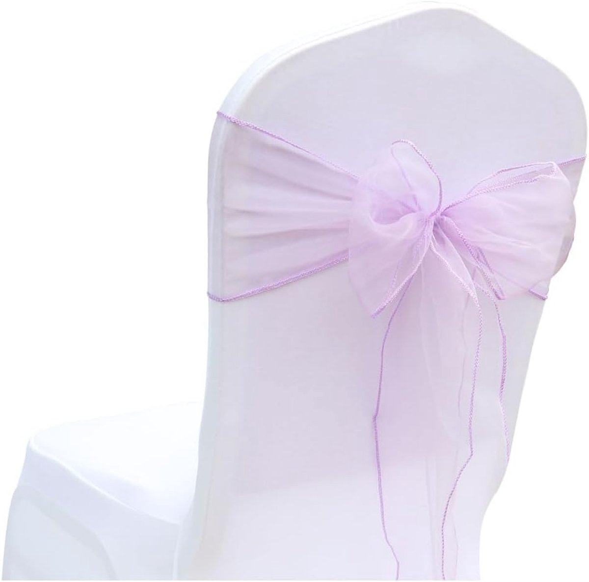 15 stuks organza stoelbanden, organza stoel sjerp, lint, stoelhoezen, organza lint, decoratie voor bruiloft, ceremonie, evenement, feest, party, 18 x 275 cm, lichtviolet, 15 stuks