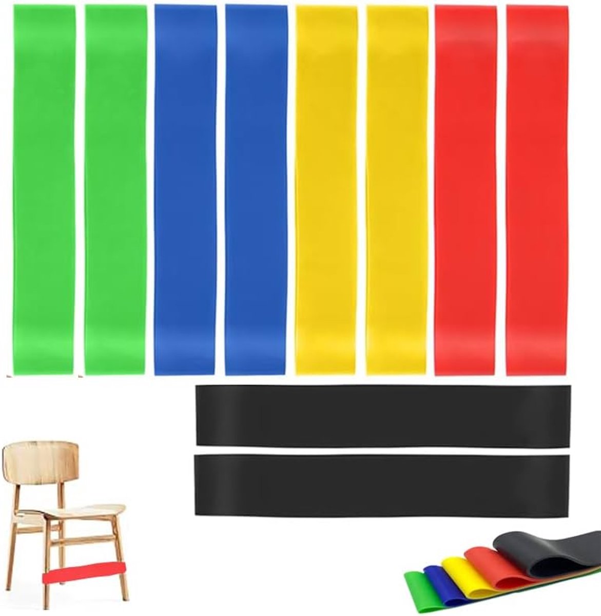 Stoelbanden voor kinderen, Wanfoou 10 stuks stoelbanden voor kinderen met onrustige voeten, fidget-banden, stretch-voetband, flexibele zitgelegenheid voor klaslokalen, basisschool stoelen