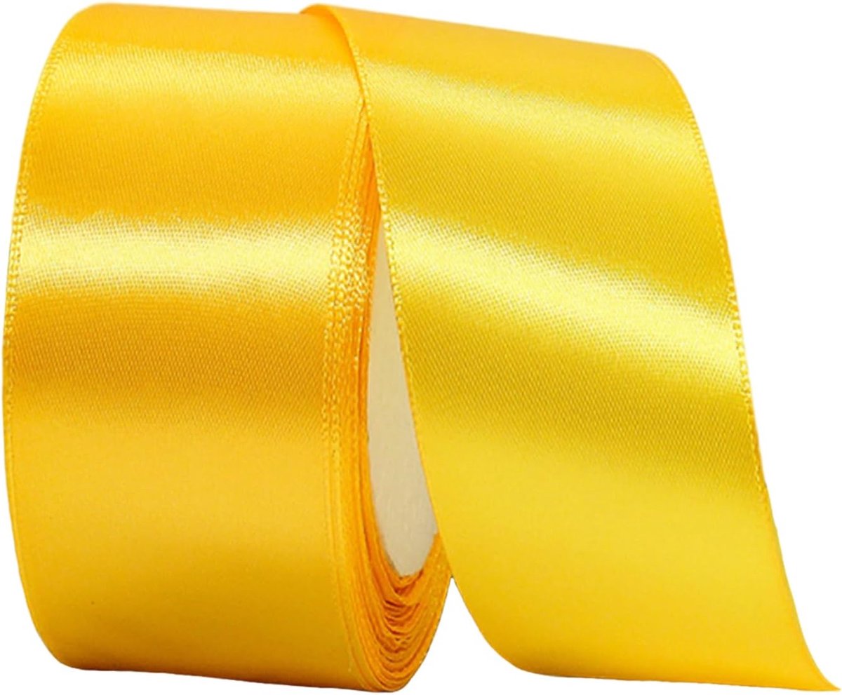Goudgeel Satijnen Lint 40mm Satijnen Linten voor Cadeauverpakking, 22m 1,5 Inch Lint voor Knutselen, Kerstmis, Trouwauto's, Boeketten, Feesten, Taartdecoraties