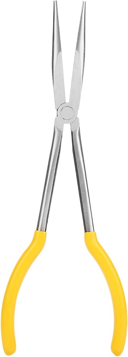 Draadtang Lange Neus - Punt tang Rechte tang - Draad Knippen Buigen - Koolstofstaal Constructie - 28 cm - Grijs
