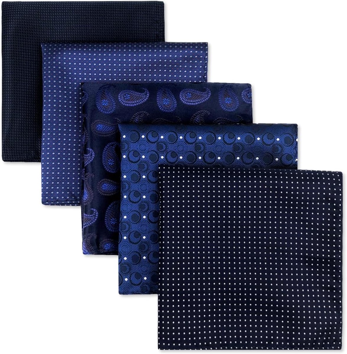 SHLAX&WING 5 stuks geassorteerde heren pochet zakdoeken set Pochetten voor heren
