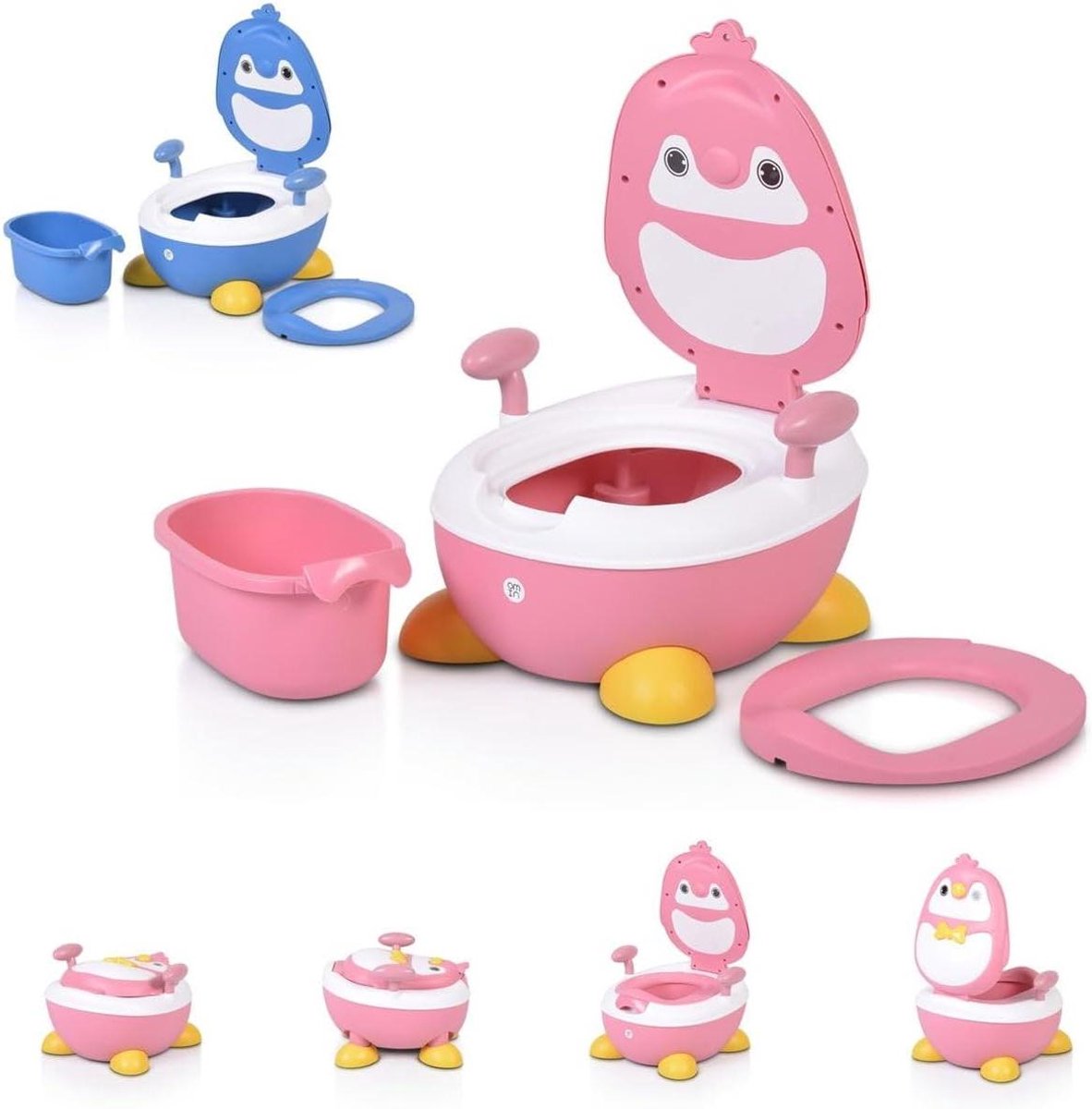 Potty Training Stoel - Kinder Potty - Zindelijkheid Trainen - Pinguïn Design - 36 x 32 x 53 cm - Roze