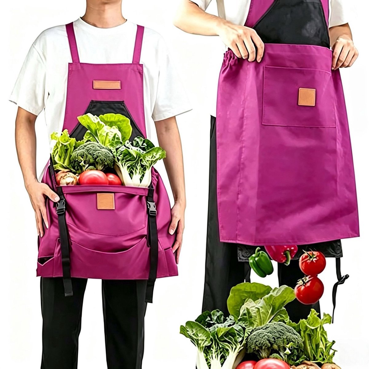 Casalora Tuinschort met Opvangzak Dames/Heren - Lengte 71 cm × Breedte 51 cm - Fuchsia