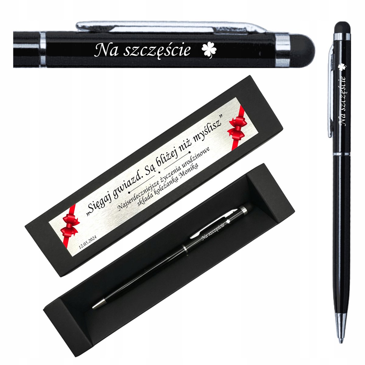 Personaliseerbare aluminium pen met touchtip en gravure - Cadeau