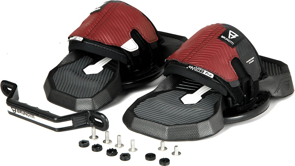 Brunotti Gravity Pro Pads Set - Rood - Kiteboard Bindingen - Inclusief handle - Kitesurf Pads - ONE SIZE