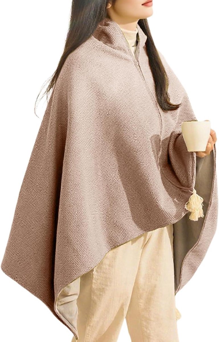 Verwarmde Sjaal - Deken Sjaal - Warm Blijven - Drie Temperatuurstanden - 150x80 cm - Beige