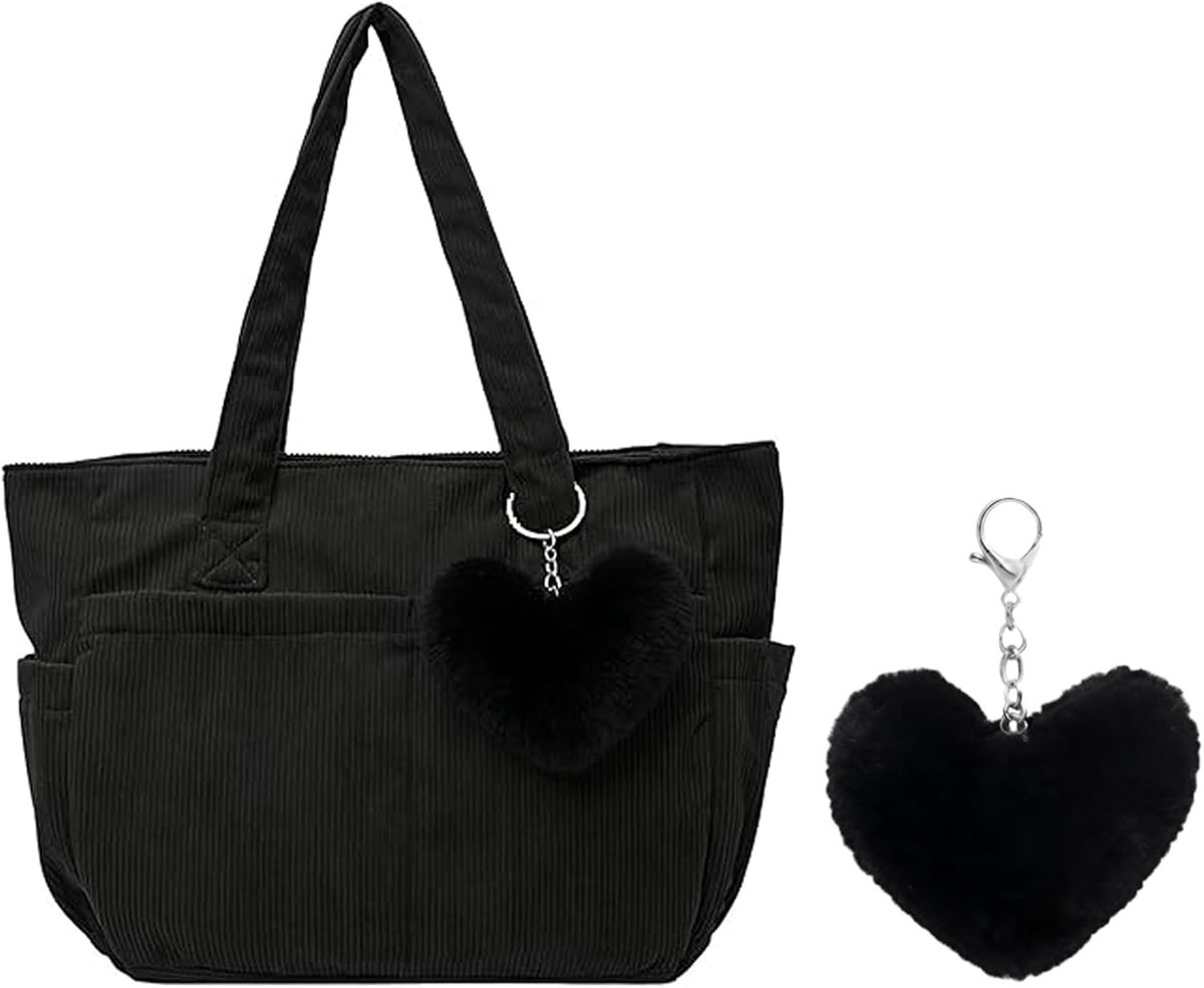 Tote Bag Dames - Vintage Casual Corduroy - Shopper met Rits en Vele Vakken - Ideaal voor Reizen - SnelShoppen