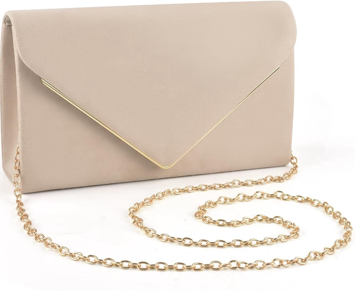 Clutch voor bruiloft - Suède - Met afneembare ketting - Perfect voor feesten - SnelShoppen