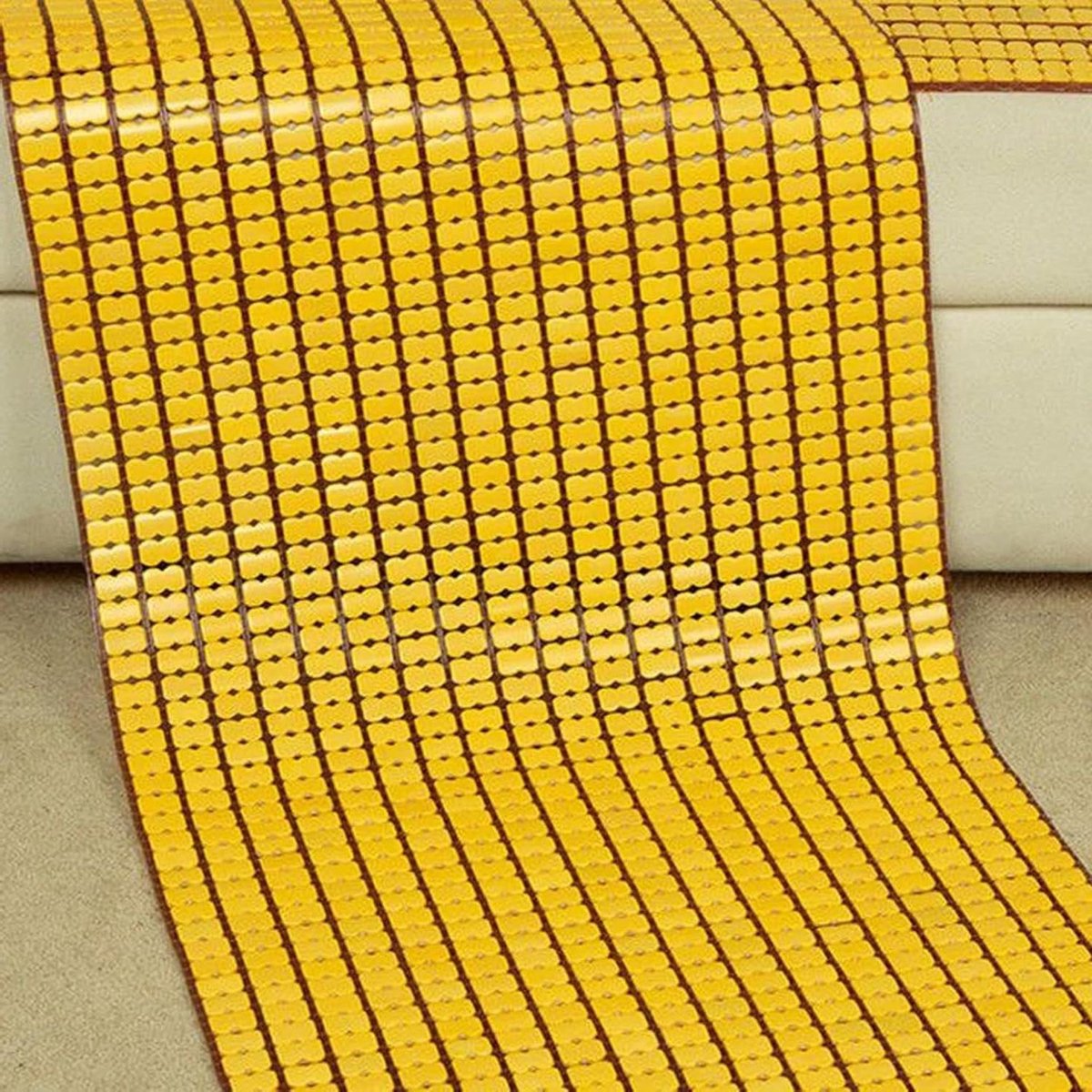 Bamboe Bed Mat - Zomer Slaapmat Koel - Koel Slapen - Natuurlijk Bamboe Materiaal - 70x150cm - Geel
