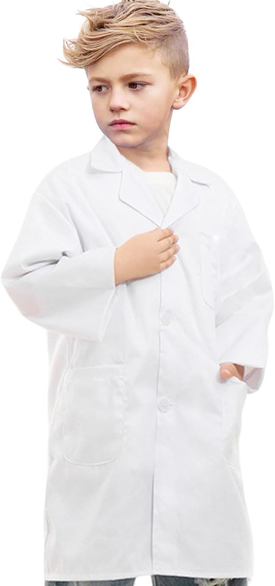 Laboratoriumjas Kinderen Wit - Doktersjas - Fantasie Kostuum - Perfect voor jonge wetenschappers - SnelShoppen