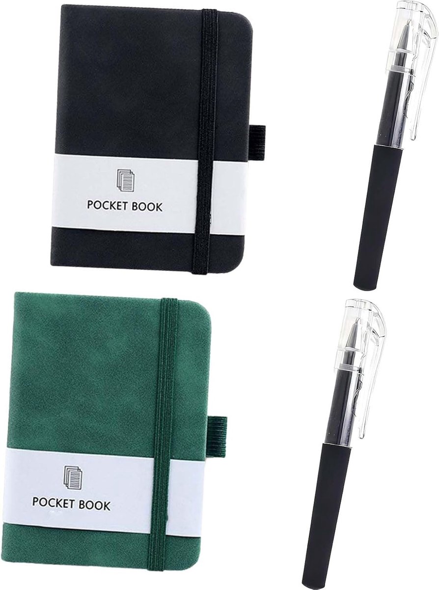 Notepad A7 2 stuks - klein notitieboekje met elastische sluiting - SnelShoppen
