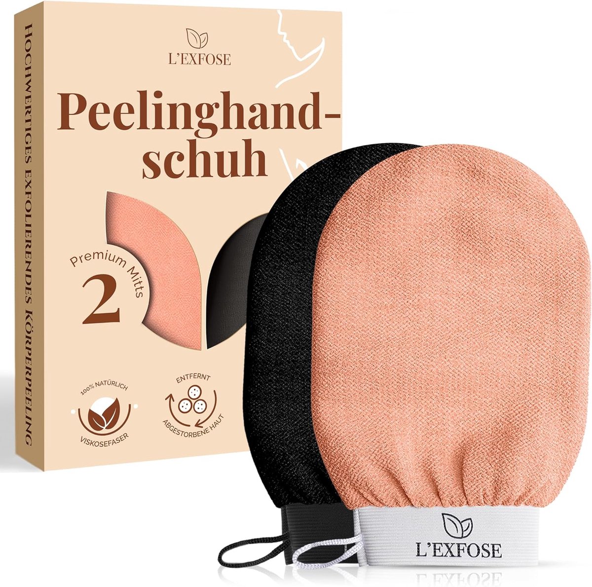 Exfoliërende Handschoenen 2 Stuks - Natuurlijke Viscose - Dode Huid Verwijderen - Voor Een Zachte Huid - SnelShoppen