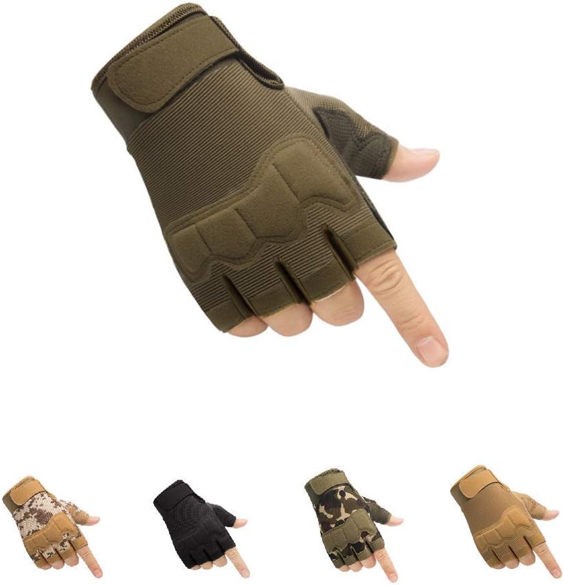 Tactische handschoenen met halve vingers - lichtgewicht en ademend - voor outdoor en sport - SnelShoppen