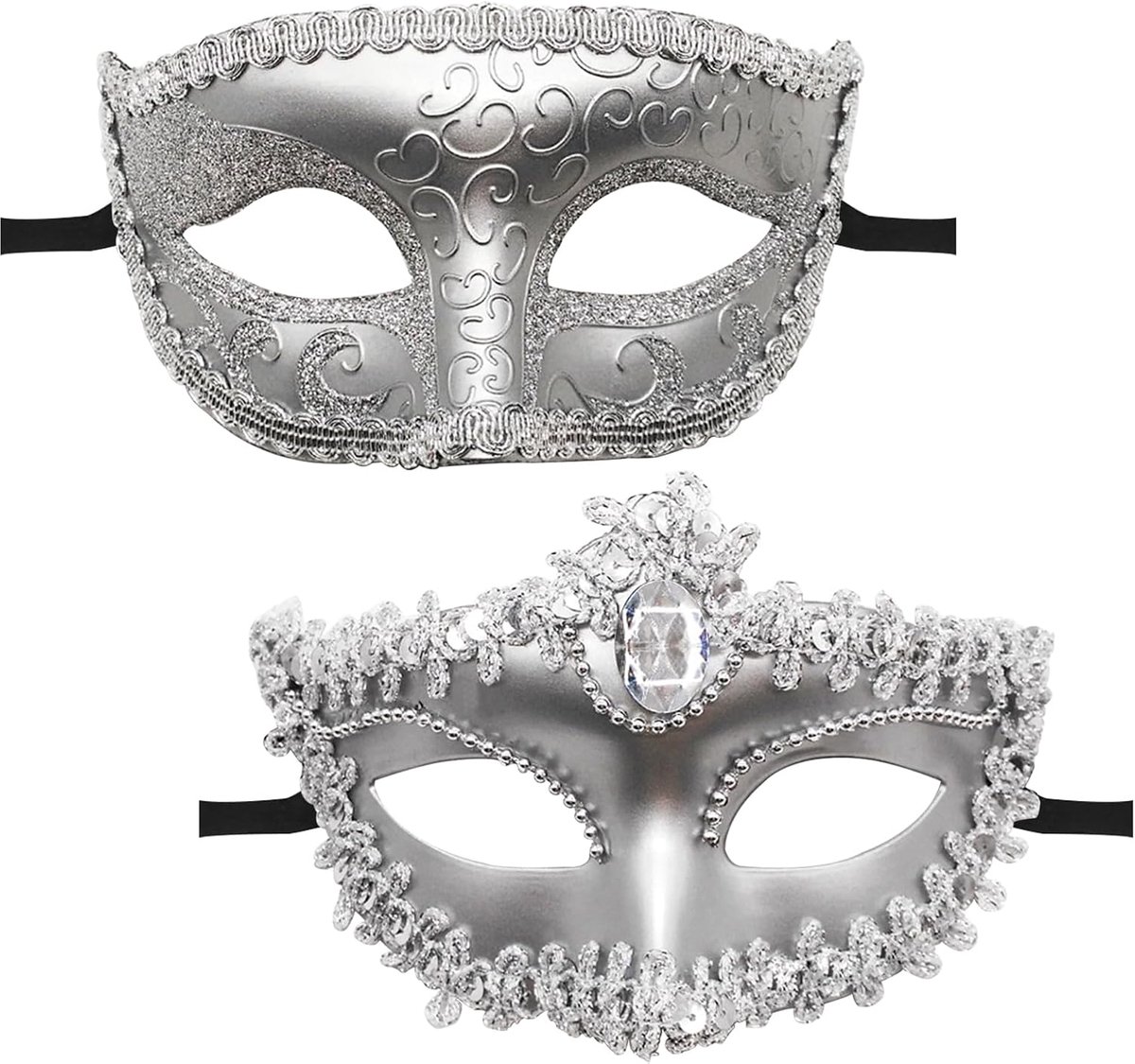 Venetiaans masker voor mannen en vrouwen - 2 stuks - sexy oogmasker - perfect voor feesten - SnelShoppen