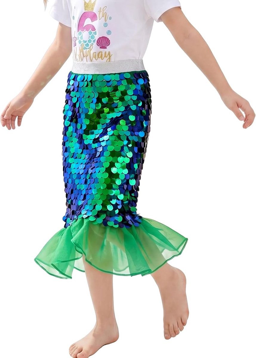 Meisjes zequinrok - kindermaten - zeemeerminstaart - perfect voor verjaardagsfeestje - SnelShoppen
