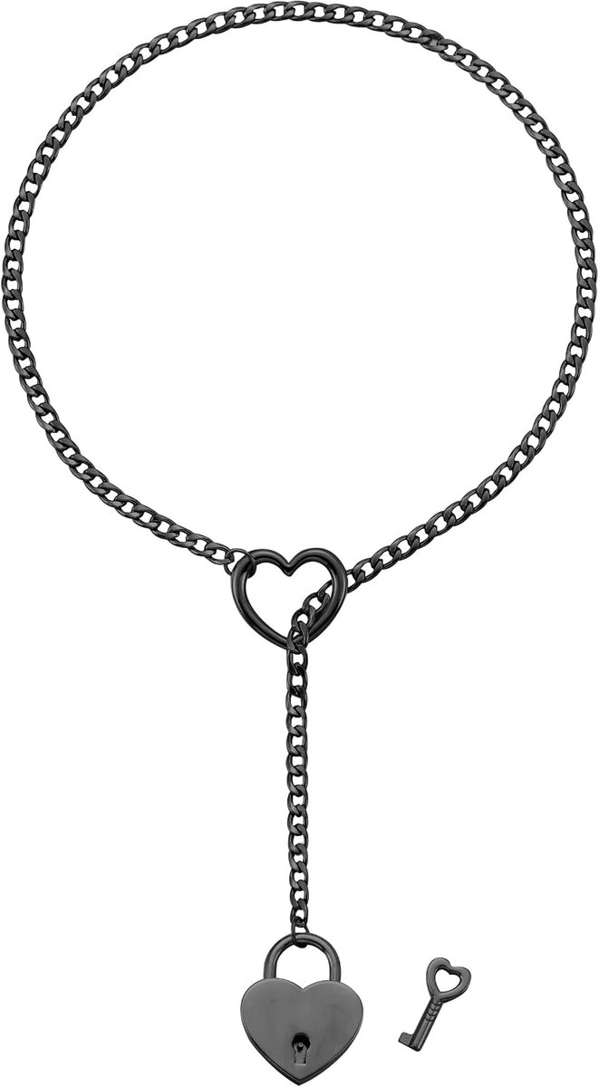 Y ketting verstelbaar 66-86 cm - zilver/goud/zwart - punk/gothic stijl - trendy accessoire - SnelShoppen