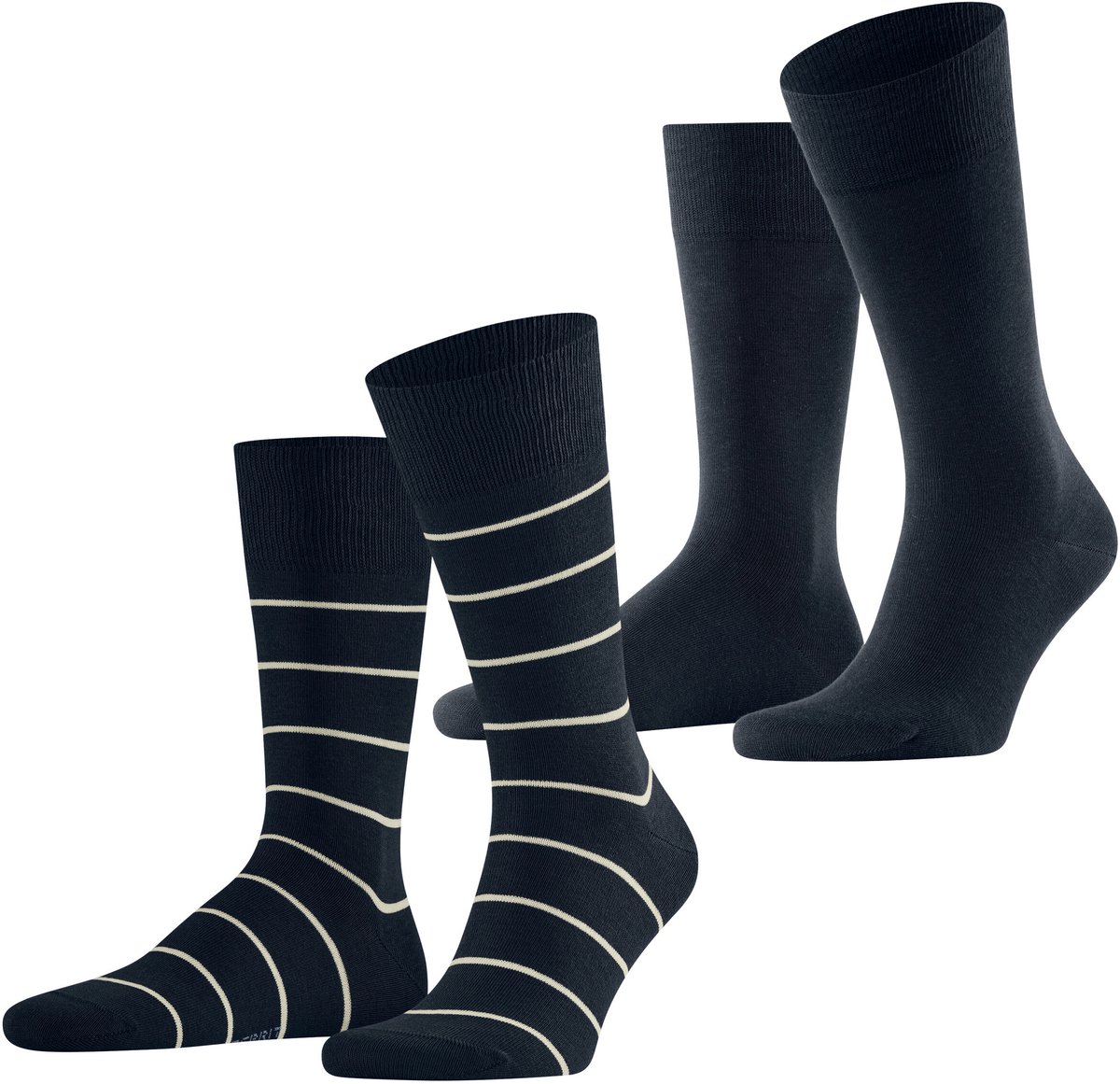 Esprit Modern Stripe 2-Pack huidvriendelijk duurzaam katoen Multipack Sokken heren blauw - maat 39-42