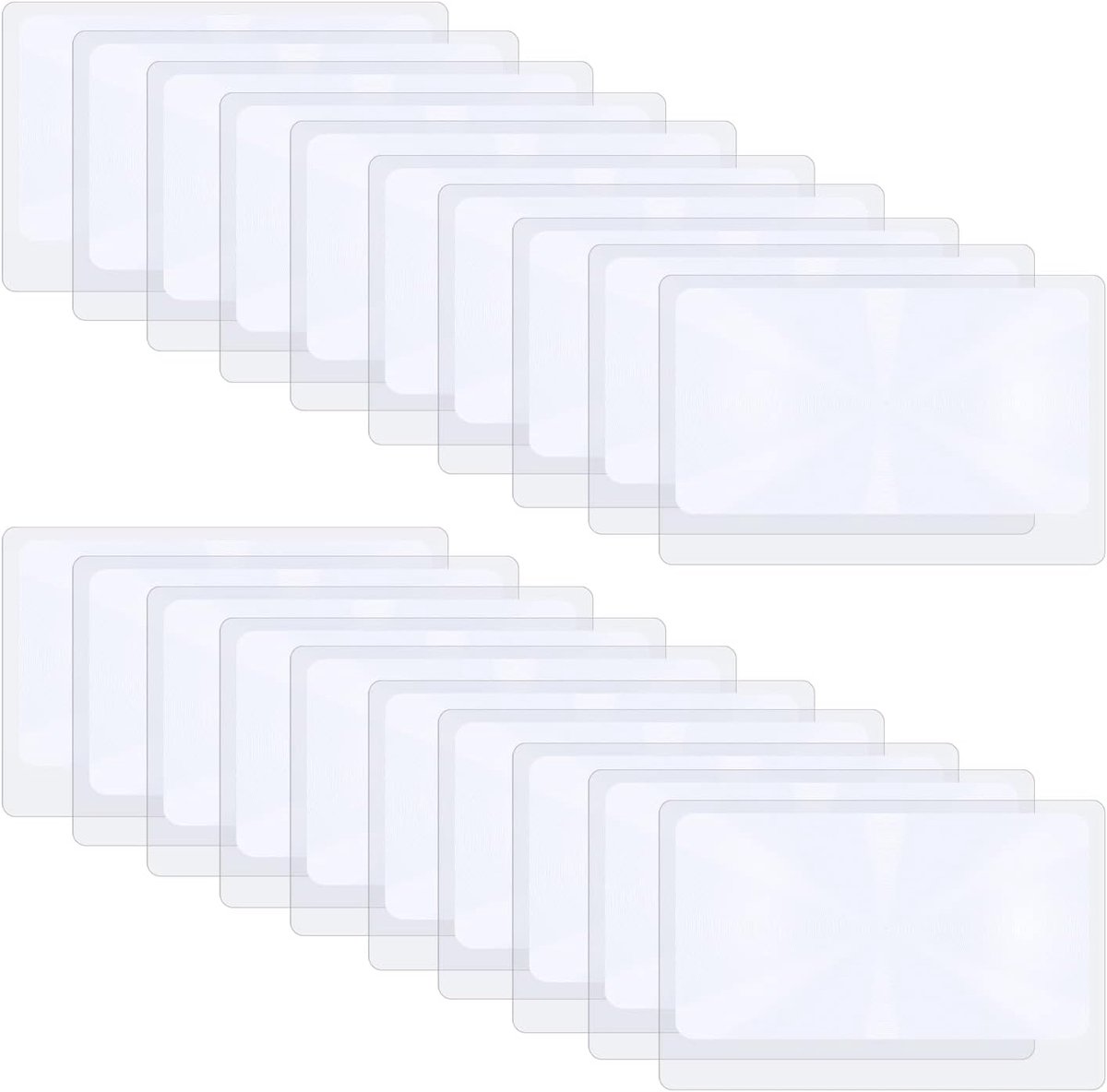 Fresnel lens 20 stuks 3x pocket vergrootglas - creditcardformaat - heldere weergave - SnelShoppen