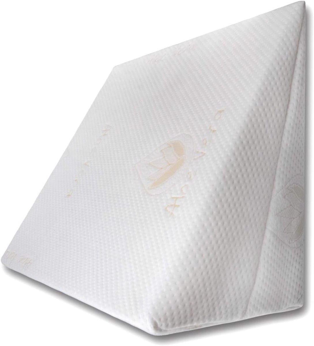 QUOVO® Leeskussen Voor in Bed – Comfortabel Bookseat Voor Lezen - Gespecialiseerd Rugkussen - Superzachte Schuimvulling – Beige Aloevera - 50cm x 30cm x 44cm