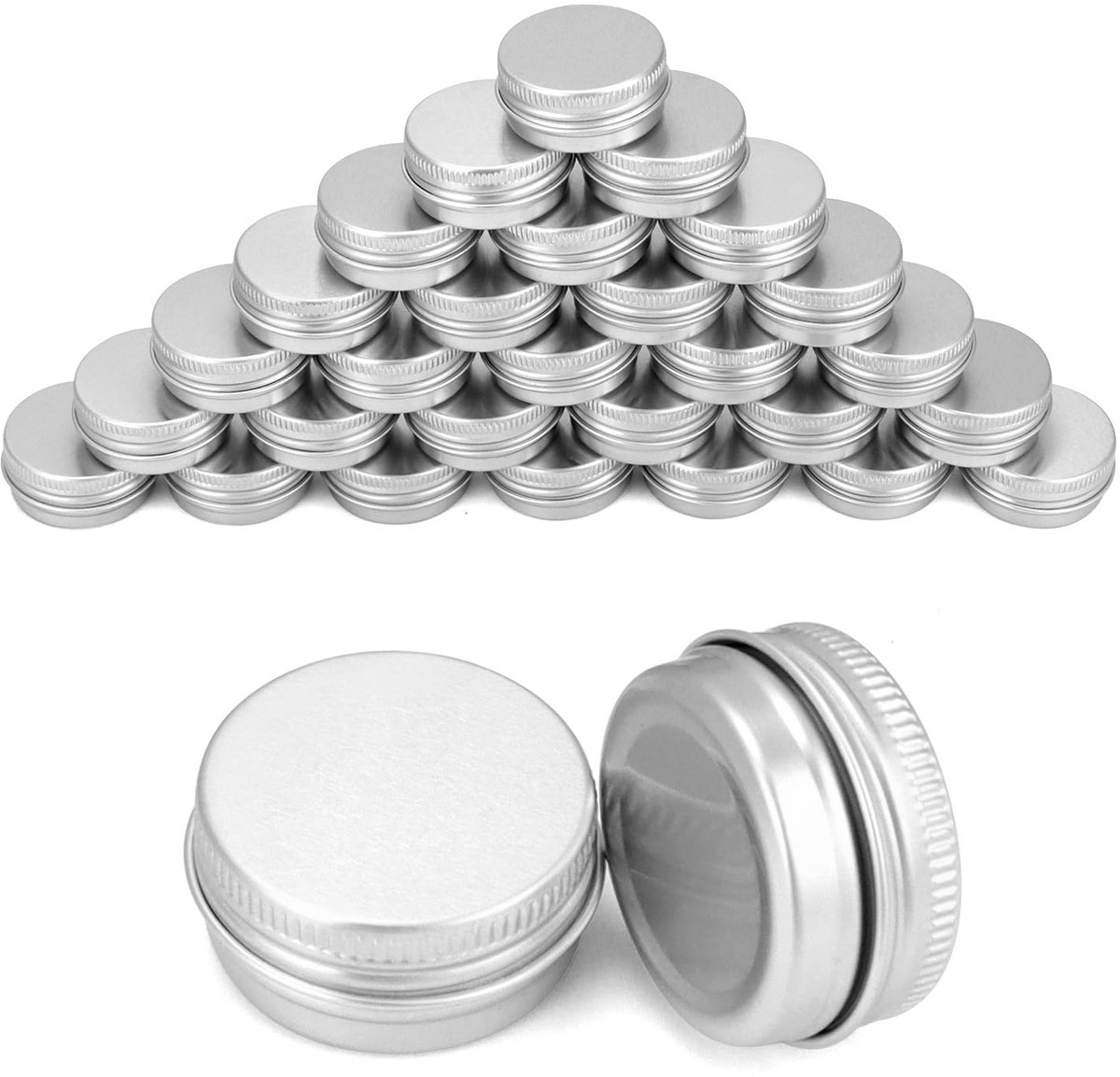 Crèmepotjes 15 ml - aluminium - ronde potten met deksel - ideaal voor crèmelotion en sieraden - ShopVlot