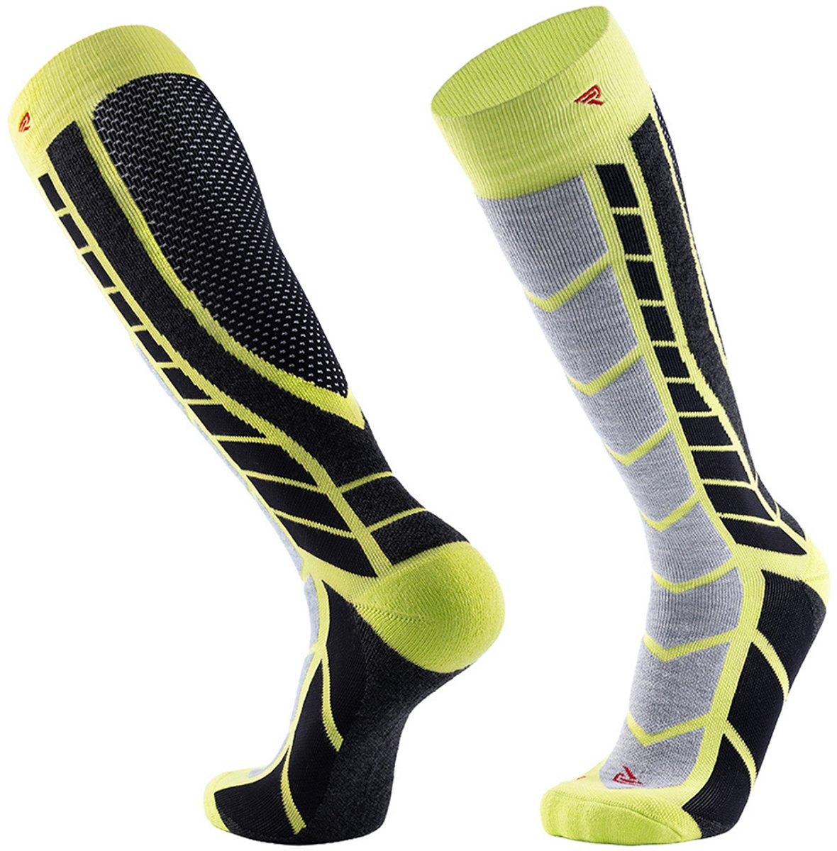 RØFF SOCKS® Skisokken Wintersokken Sneeuwsokken 2pack Merinowol Naadloos Lemon