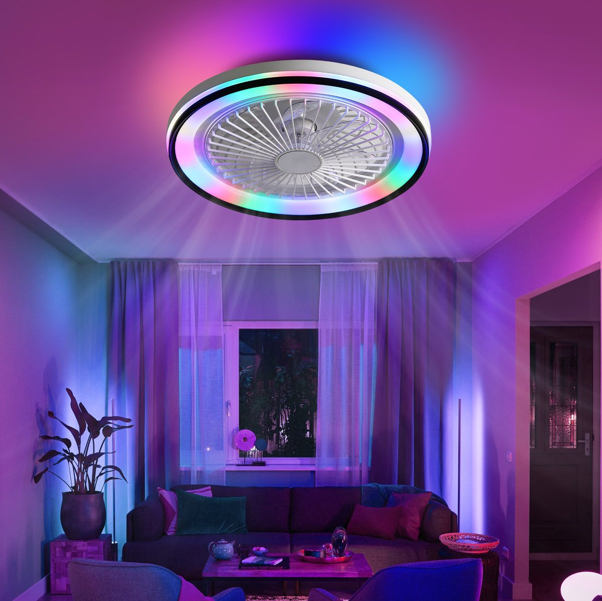 MIVRAY Plafondventilator Met Verlichting – 19 Inch, 6 Snelheden, Dimbaar, Omkeerbaar En Stil – ABS – Wit – Voor Slaapkamer En Woonkamer