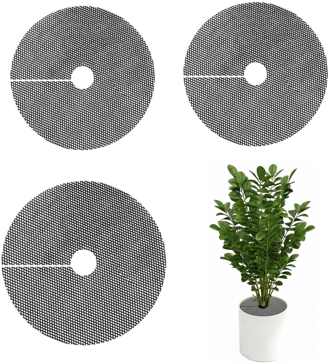 Bloempotrooster 3 stuks 2 maten - Beschermingsrooster voor planten - Bescherming tegen katten - ShopVlot