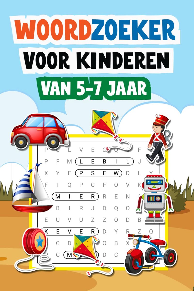 Woordzoeker voor kinderen 5-7 jaar - 85 spannende puzzels - breintraining - leerzaam en leuk - ShopVlot