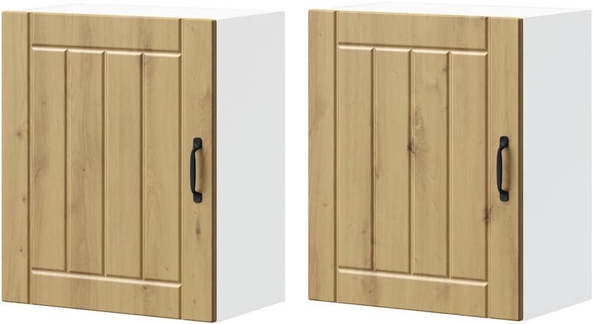 Keukenhangkasten - Wandkasten Keuken - Keuken Organiseren - Vochtbestendig Houtmateriaal - 50 x 31 x 60 cm - Artisan Eiken