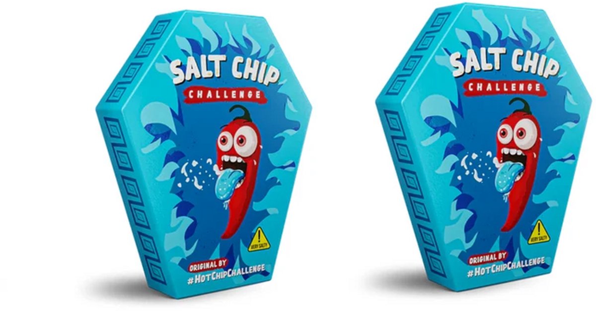 Salt Chip Challenge 2-Pack – Extreme Zout Challenge voor 2 Personen – Grappig Cadeau & Party Challenge