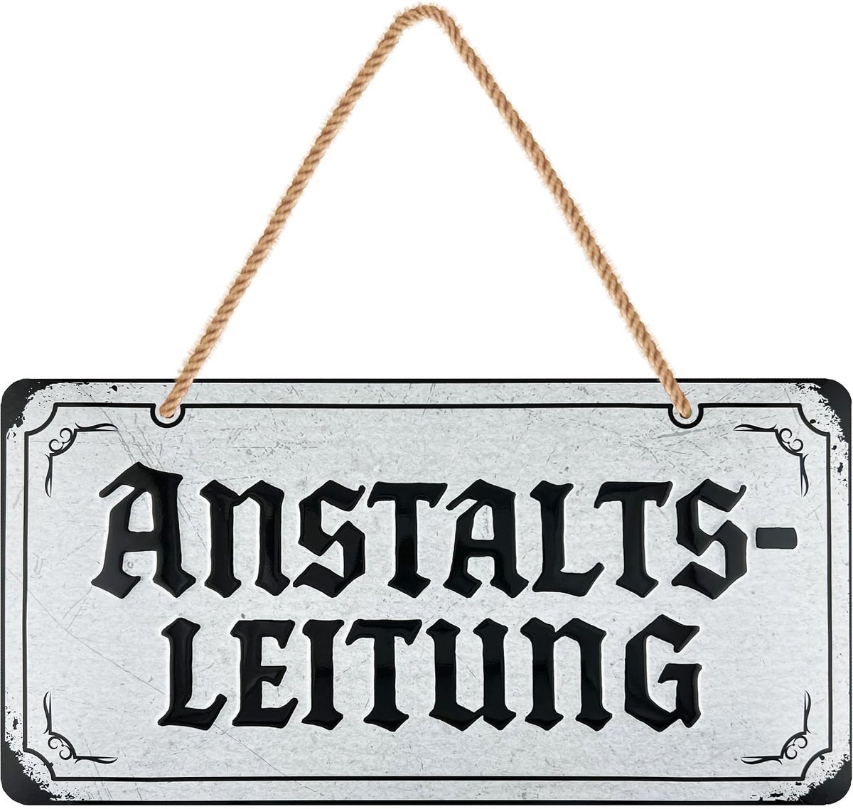 Metalen naambord 16 x 32 cm - retro ontwerp - grappige tekst - perfecte decoratie voor kantoor of werkplaats - ShopVlot
