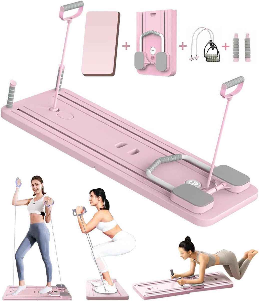 Pilates Reformer Multifunctioneel Vouwbaar - Met Buiksteun - Automatische Terugloop - Volledige Lichaamstraining - ShopVlot