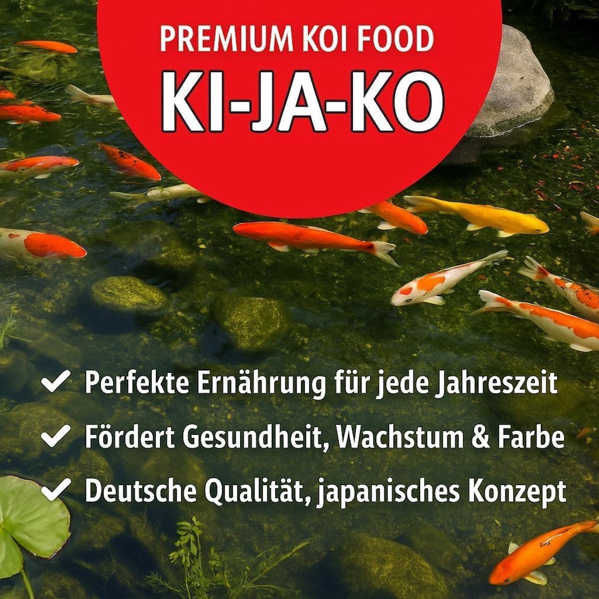 Koi Voer 1 kg - 3 mm drijvende granules - hoog eiwitgehalte met insectenmeel - compleet vijvervoer voor jonge koi - ShopVlot