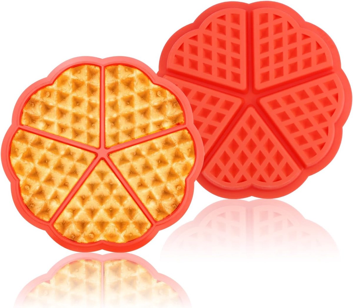 Wafelmaker hartvormig 5-caviteit - silicone - niet-plakkerig - perfect voor cakes - ShopVlot