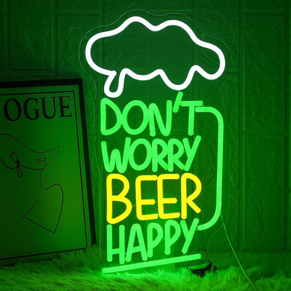 Neon sign voor wanddecoratie - Don't Worry Bear - vrolijk ontwerp - sfeervolle verlichting - ShopVlot