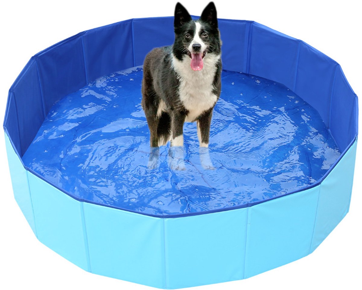 1 stuk - Opvouwbaar huisdier zwembad - honden zwembad - huisdier zwembad - PVC anti-slip materiaal - geschikt voor alle soorten huisdieren - 100 * 30cm - blauw