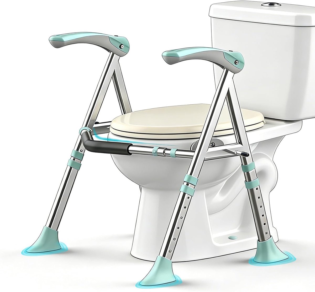Toilet standaid voor senioren - aluminium - eenvoudig te monteren - veilig opstaan - ShopVlot