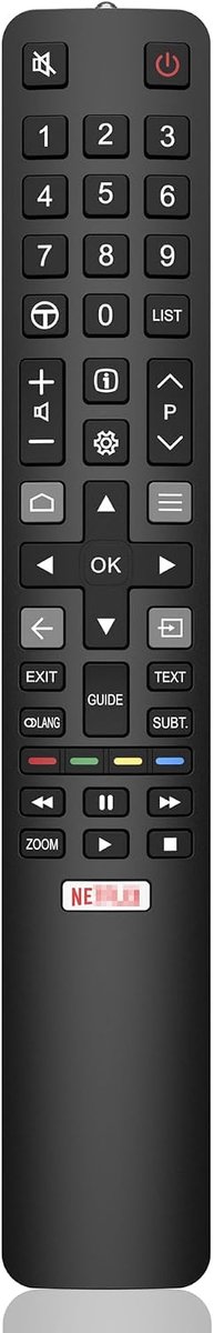 vervangende afstandsbediening - voor TCL Smart TV - zwart - eenvoudig in gebruik - ShopVlot