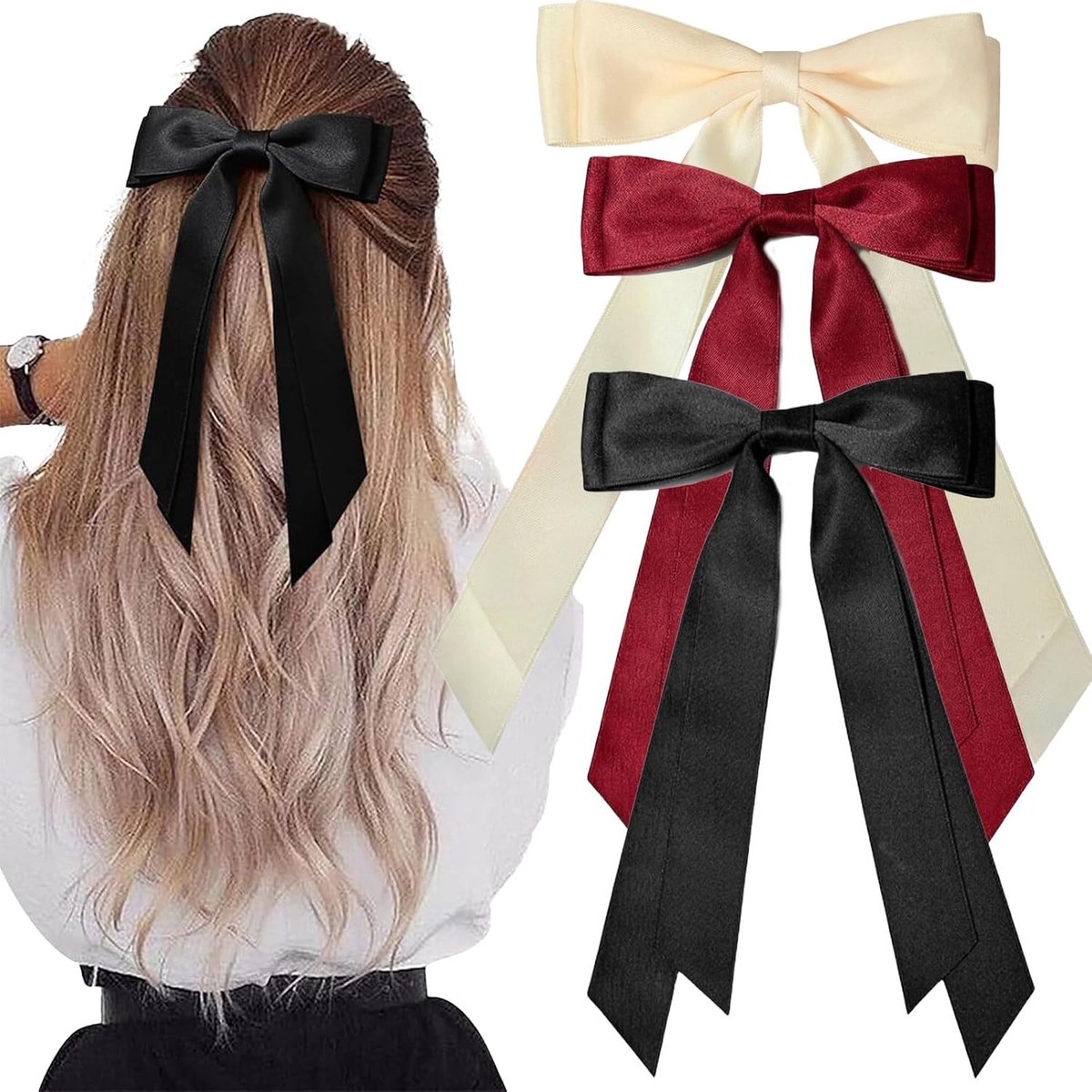 Haarspelden dames 3 stuks - satijn - elegante en schattige haaraccessoires - duurzame grip - SnelShoppen