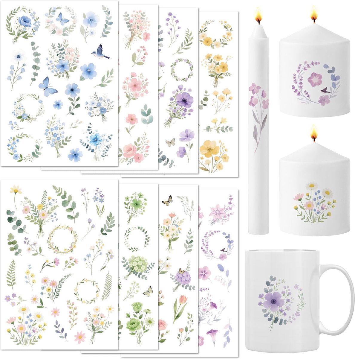 Furniture stickers spring eucalyptus bladeren - decoratief - eenvoudig aan te brengen - voor een frisse uitstraling - SnelShoppen