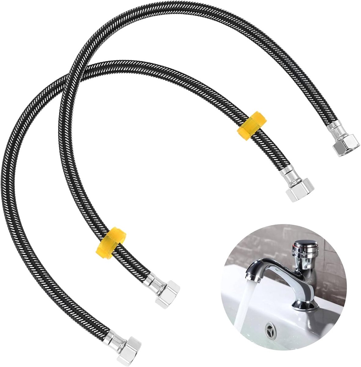 Flexibele Slang 60 cm - RVS Aansluiting G1/2 inch - Levensduurverlengend - Geschikt voor Mengkraan - SnelShoppen