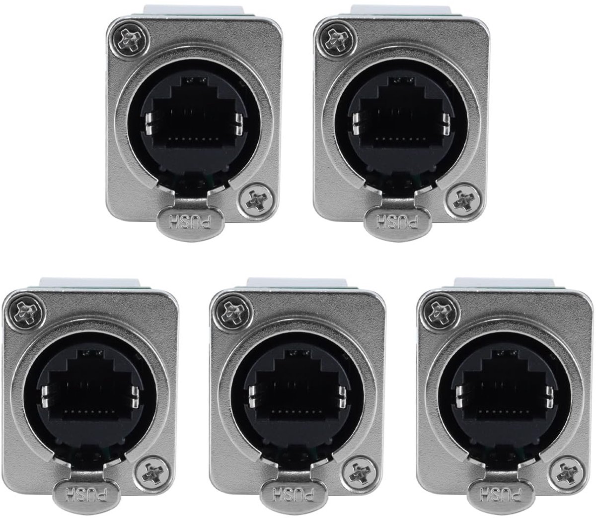 RJ45 panel mount adapter 5 stuks - D-type CAT5E - metalen behuizing - veilige verbinding - SnelShoppen