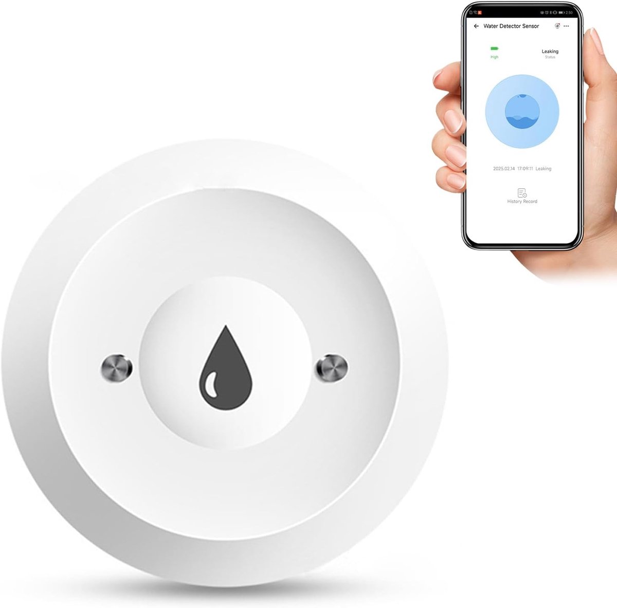 Overstroming Sensor - Draadloze Waterlekmelder - IP66 Waterdicht - Voor Kelder en Badkamer - SnelShoppen