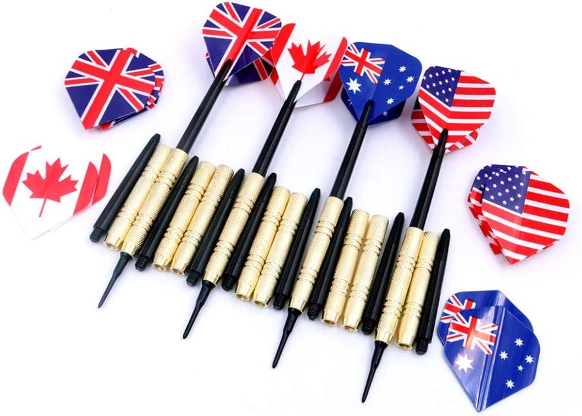 Darts set 12 stuks - Soft tip darts met 100 dartkoppen - Professionele grip - Ideaal voor elektronisch dartbord - SnelShoppen