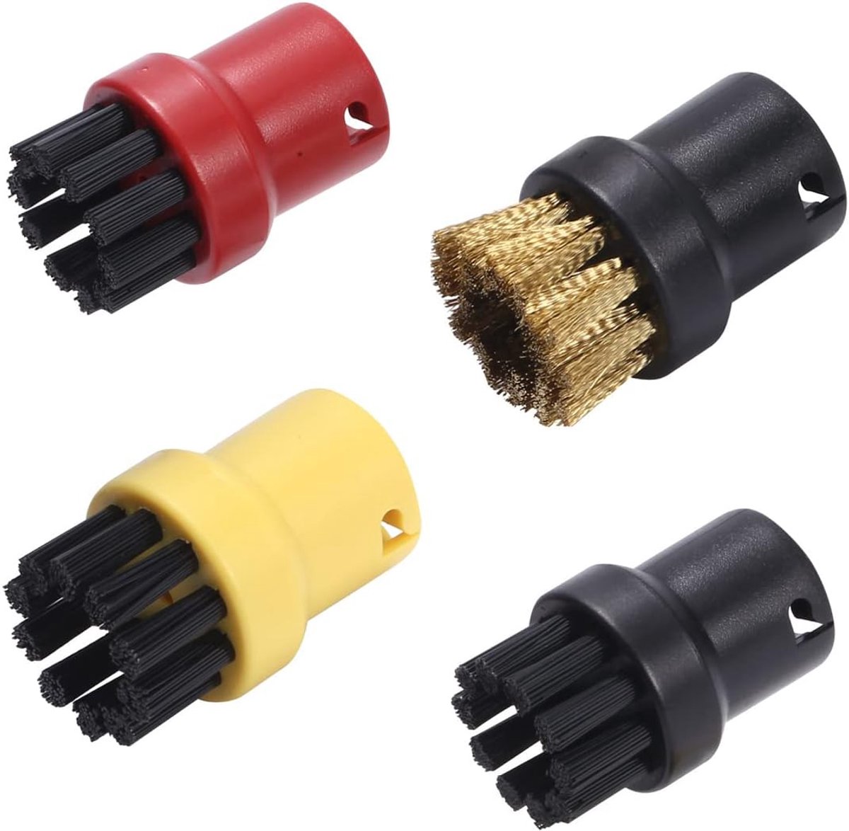 Stoomreinigingsborstelset 4PCS - Nylon + Messing - Voor Kärcher Stoomreinigers - Effectieve vlekverwijdering - SnelShoppen