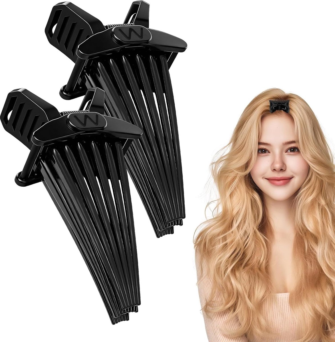 Haarvolume-klipper 2 stuks - zwarte 13-pinnen klem - voor mannen en vrouwen - verhoogt haarwortels voor extra volume - SnelShoppen