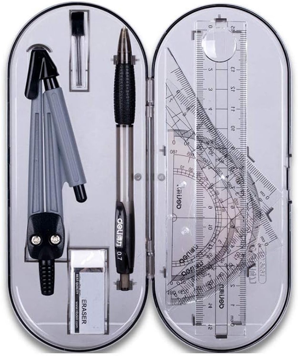 Geometrische Tekenhulpmiddelen 8-delig - Transparant Plastic - Multifunctioneel - Geschikt voor School en Thuis - SnelShoppen