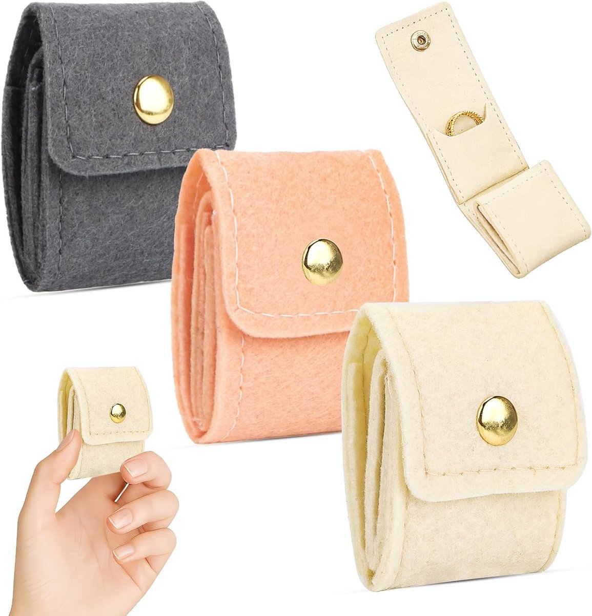 Mini reiskosmetiek tasje - compact en vouwbaar - multi-laags ontwerp - ideaal voor sieraden onderweg - SnelShoppen