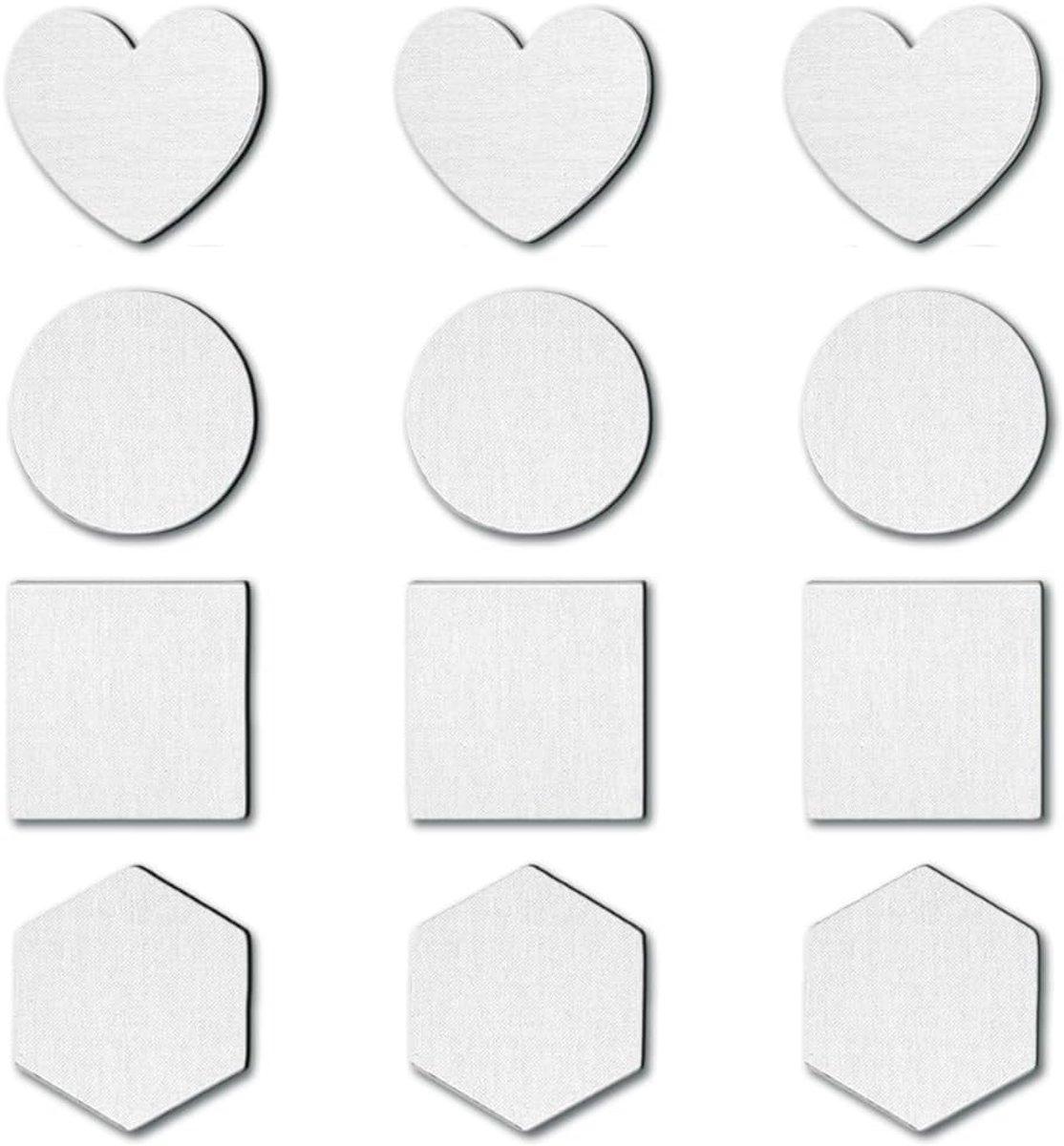 Set van 12 kleine schilderdoeken (7,5 cm) - Magnetische achterkant - 100% katoen - Ideaal voor creatieve projecten - SnelShoppen